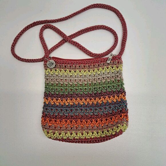 The Sak Handbags - The Sak Boho Crochet Rainbow Small Zipper Crossbody Bag